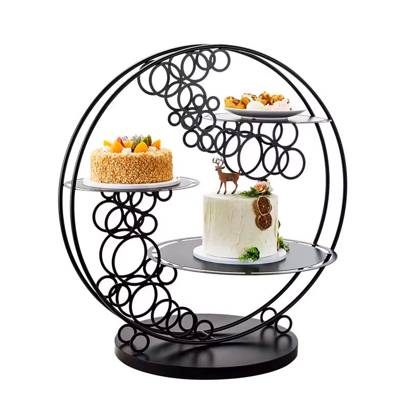 Black and Round Modern High Tea Stand