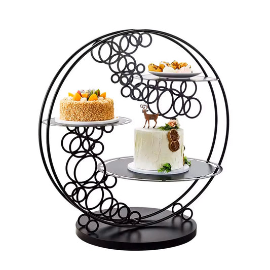 Black and Round Modern High Tea Stand