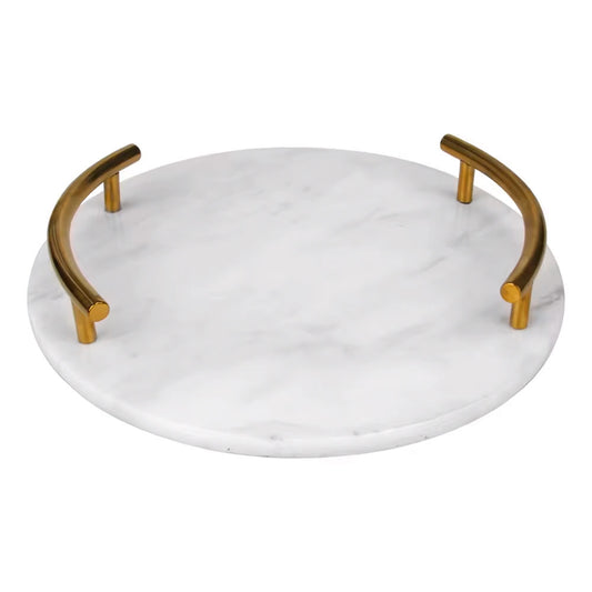 Marble round serving platter